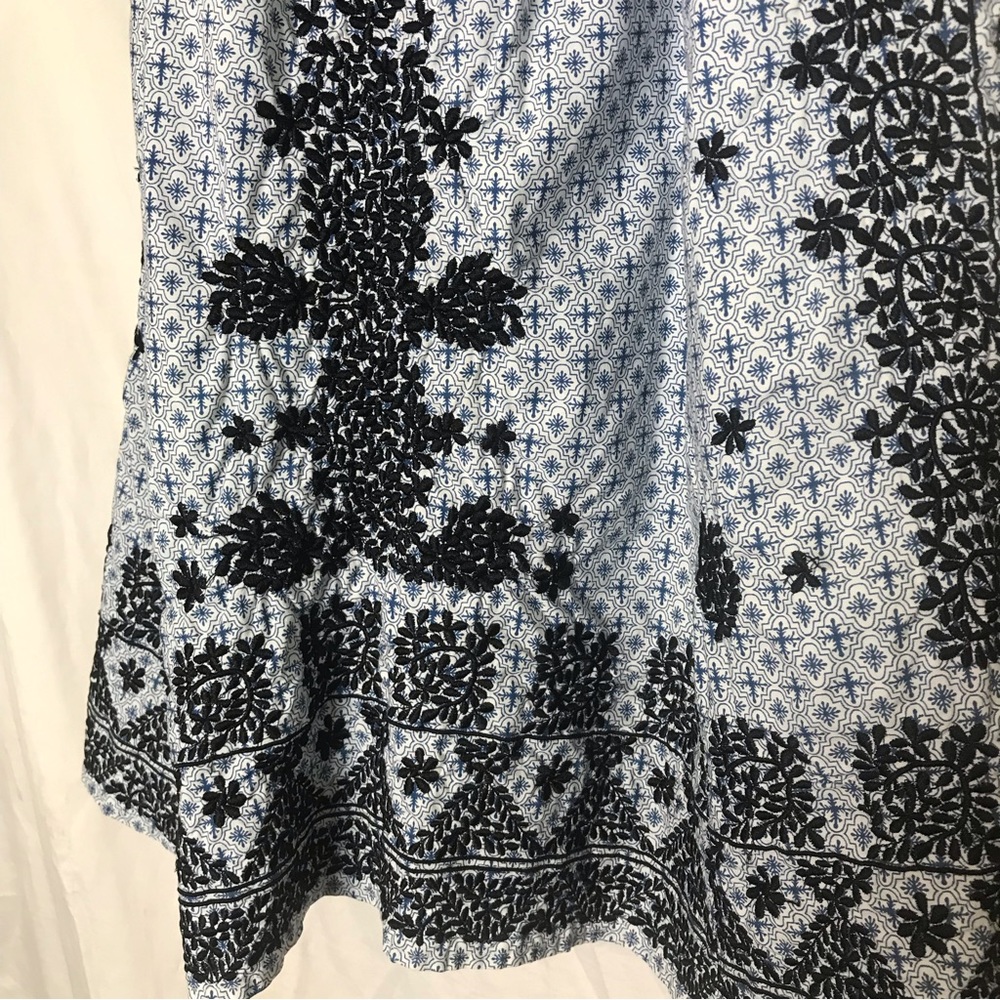 Moulinette Soeurs Coquette Blue Floral Embroidered Fit & Flare Dress Size 0 Boho - Picture 9 of 16